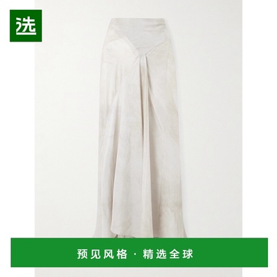 1h可退 香港直邮CORTANA 女士 Dali 不对称拼接真丝长款半身裙 SS