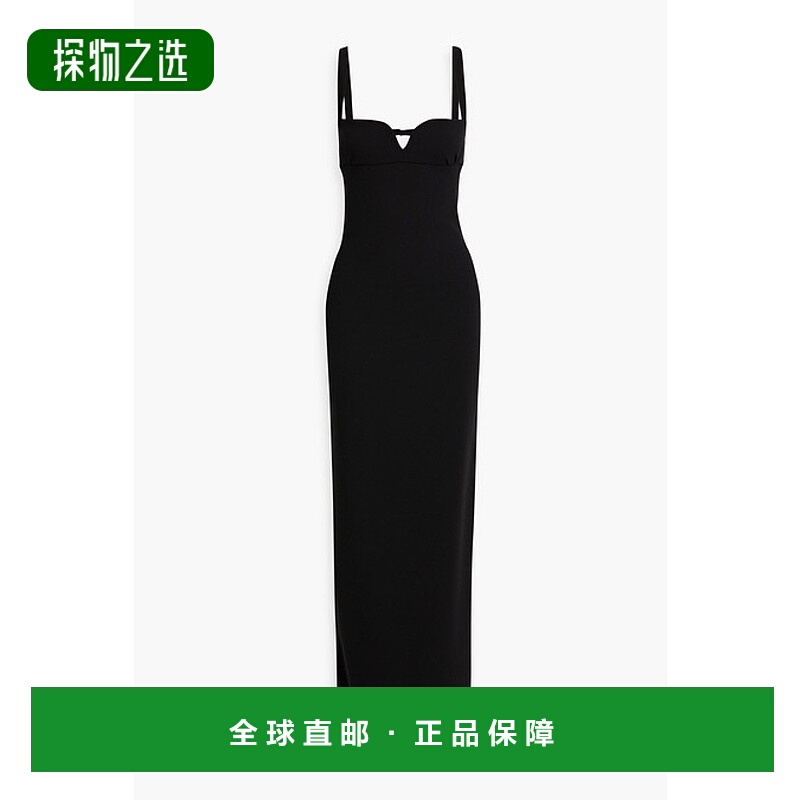 香港直邮magda butrym 女士 剪口羊毛混纺绉纱长款连衣裙 PF23DRE