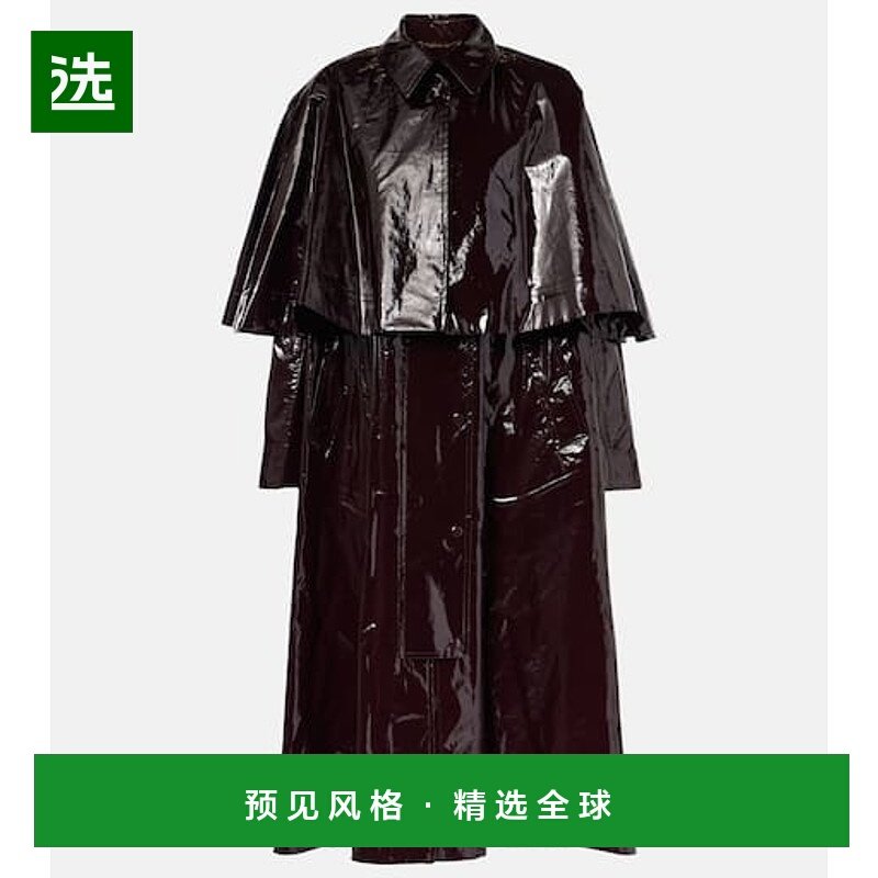 1h可退 香港直邮Chloe 蔻依 女士 披肩涂层棉质大衣 brown棕色 舒