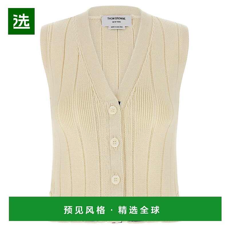 1h可退 香港直邮Thom Browne 汤姆·布朗 女士 Rwb 嵌花背心 FKV2