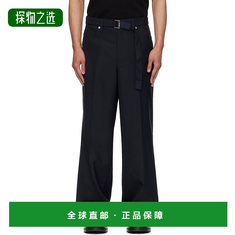1h可退 香港直邮Sacai 男士 海军蓝 Suiting 长裤 2503748M休闲裤