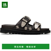 凉鞋 1h可退 女 Pulla SSENSE独家黑色搭扣时装 美国直邮 Toga