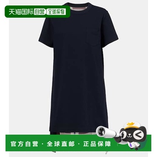 连衣裙 1h可退 拼接棉质针织T恤式 女士 black黑色 香港直邮Sacai