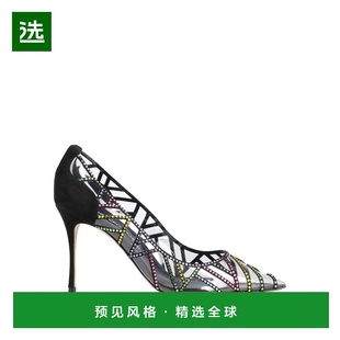 1h可退 香港直邮Sergio Rossi 塞乔·罗西 女士 浅口鞋 black黑色