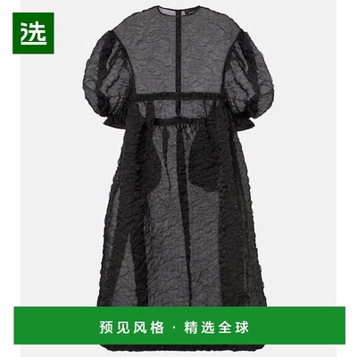 1h可退 香港直邮Simone Rocha 蒙娜·罗莎 女士 褶皱泡泡袖中长连