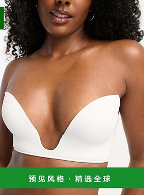 1h可退 香港直邮ASOS 女士 moulded 设计超细纤维开襟深V文胸(白)