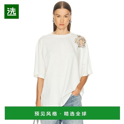 1h可退 香港直邮AREA 女士 花朵T恤 FW25AWTS0046FA01 white白色