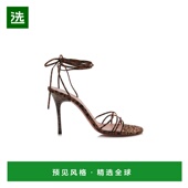 绑带豹纹绒面革凉鞋 1h可退 女士 Lori 香港直邮Amina Muaddi