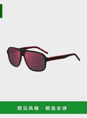欧洲直邮HUGO BOSS雨果HUGO RED黑色醋酸纤维太阳镜 配红色镜