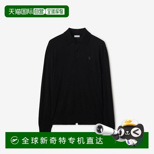 博柏利 黑色羊毛长袖 欧洲直邮Burberry 男士 Polo衫 新款