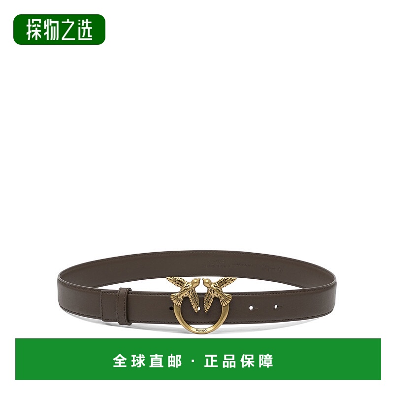 1h可退 香港直邮Pinko 品高 女士 棕色皮革皮带 100125A0F1牛皮