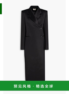 1h可退 香港直邮KHAITE 女士 Kelton 双排扣棉混纺缎面大衣 70931