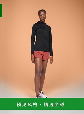 欧洲直邮On昂跑Climate系列女士黑色再生聚酯反光设计拉链连卫衣