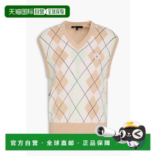 1h可退 女士 菱形羊毛羊絨混紡背心 MFPPU008050130 香港直郵Maje