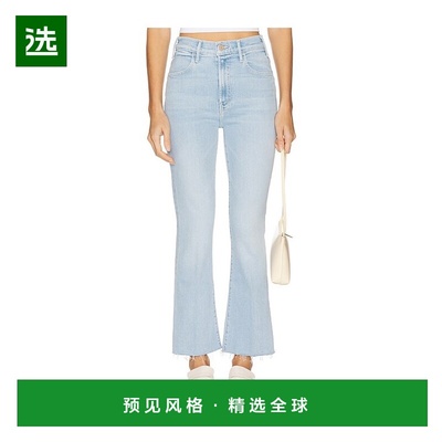 1h可退 香港直邮mother 女士 Hustler 及踝磨损牛仔裤 11171008