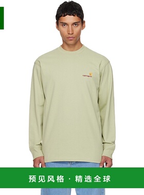 1h可退 香港直邮CARHARTT WIP 男士 绿色 American Script 长袖 T
