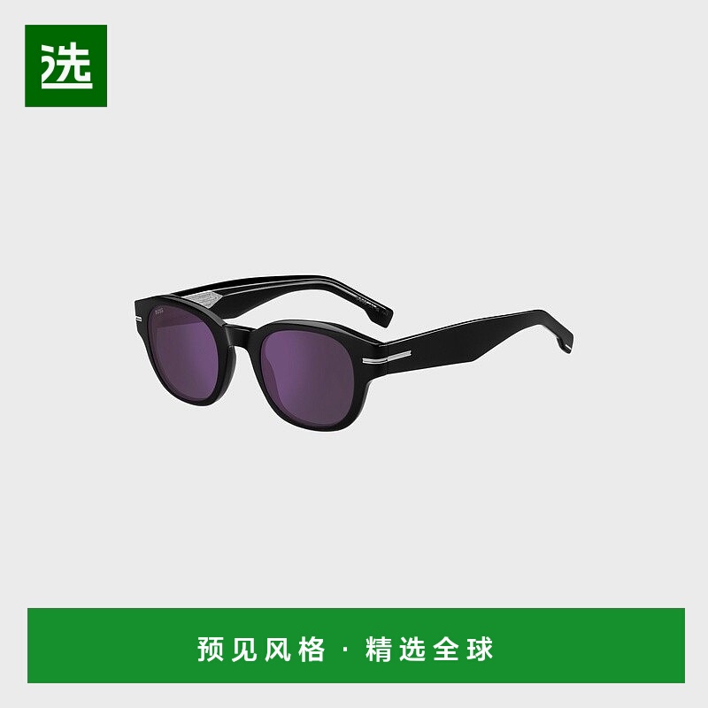 欧洲直邮HUGO BOSS雨果BOSS BLACK 带紫色镜片黑色醋酸纤维太