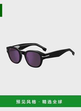 欧洲直邮HUGO BOSS雨果BOSS BLACK 带紫色镜片黑色醋酸纤维太