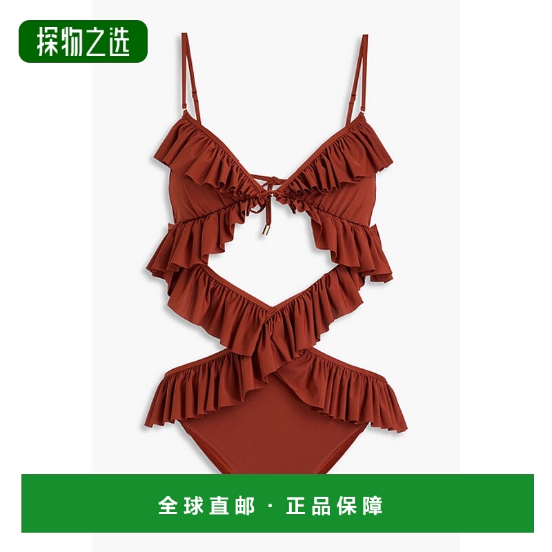 1h可退 香港直邮ZIMMERMANN 女士 荷叶边剪口泳衣 9135WRS241ONEP