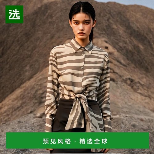 欧洲直邮BALMAIN 女士衬衫 AF1HU105VC81GLU天丝