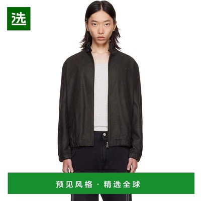 1h可退 香港直邮Lacoste 法国鳄鱼 男士 棕色 Wool Harrington 夹