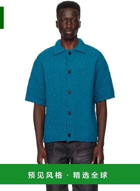 1h可退 香港直邮Wooyoungmi 吴阳米 男士 蓝色镂空开衫 W241KN11