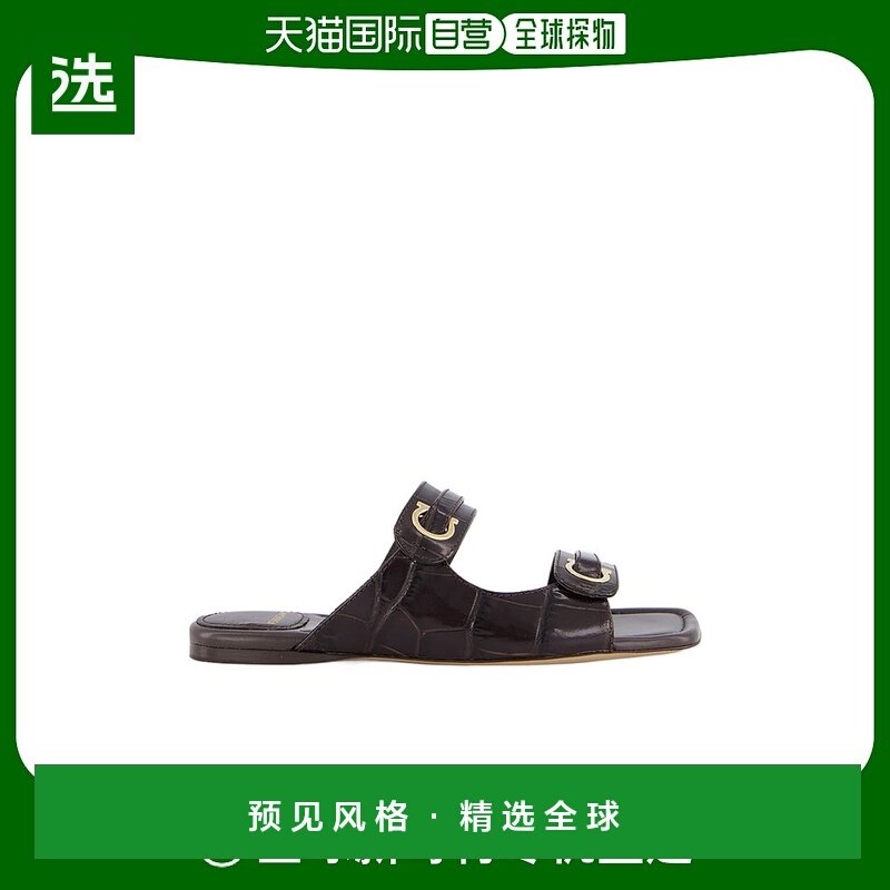 香港直邮Salvatore Ferragamo Gancini 装饰拖鞋 01I199凉鞋