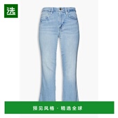 香港直邮Frame 短款 Denim 1h可退 女士 高腰小喇叭牛仔裤 LCMB