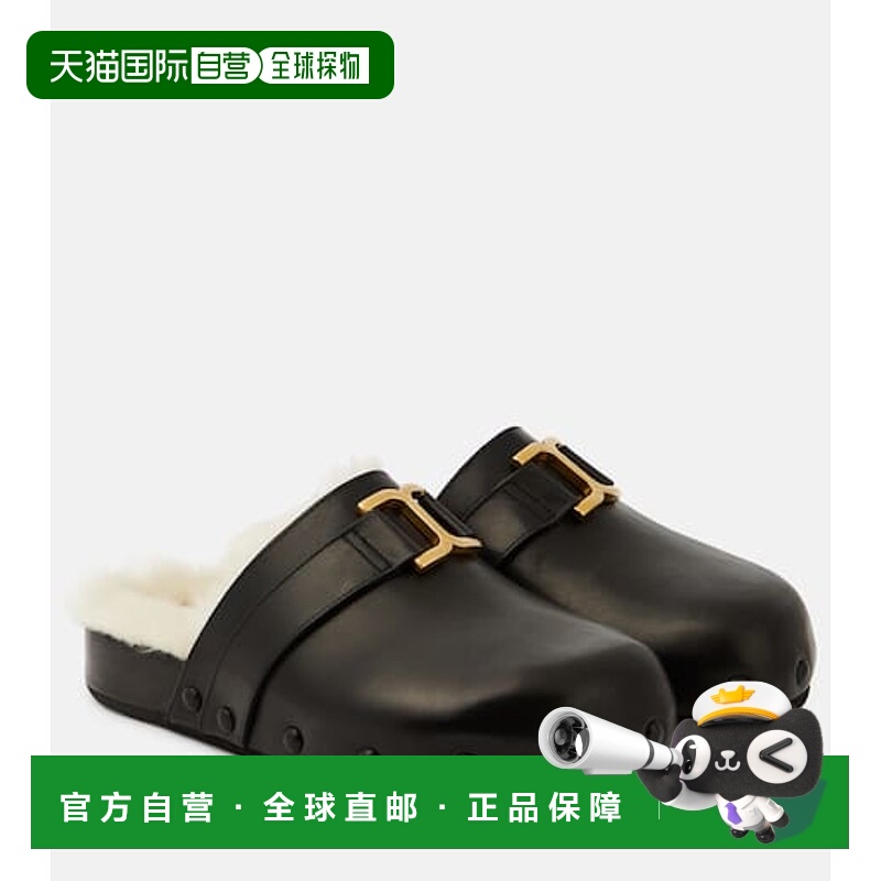 1h可退 香港直邮Chloe 蔻依 女士 Marcie 皮质毛羊皮便鞋
