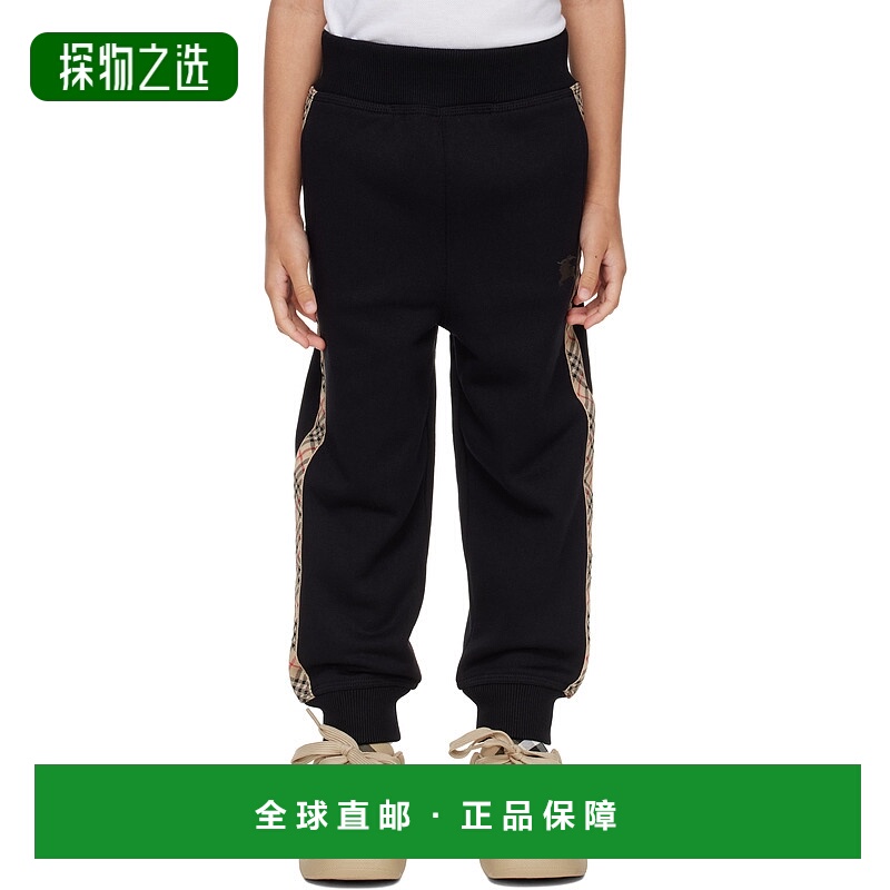 1h可退 香港直邮Burberry 巴宝莉 女童 黑色 Check Tape 儿童运动