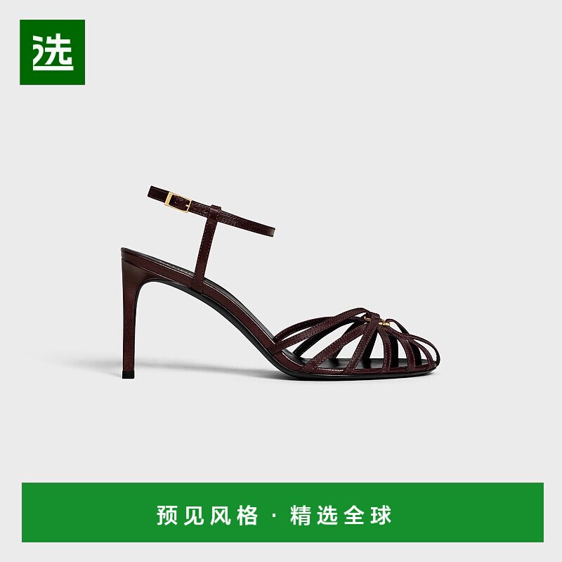 欧洲直邮CELINE（思琳）女士 TRIOMPHE 小羊皮凉鞋高跟细高跟