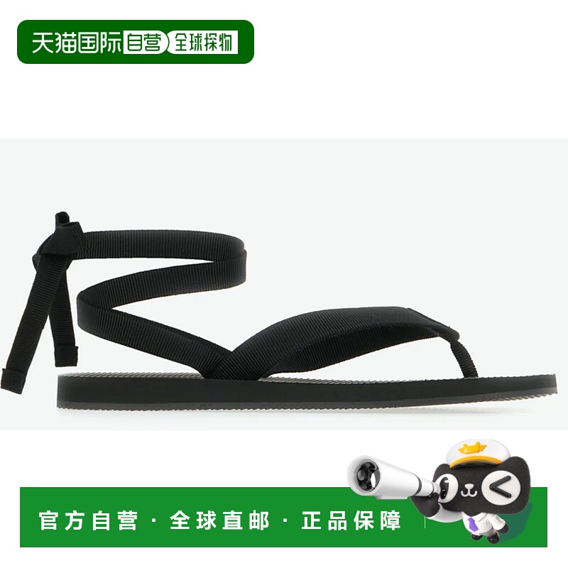 1h可退 香港直邮The Row 女士 夹趾平底凉鞋 F1588GRO black黑色