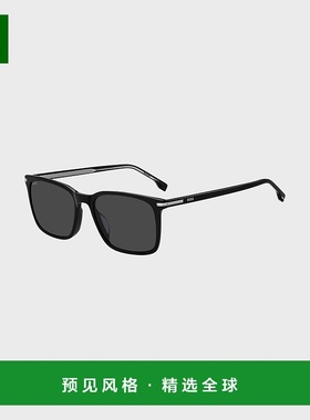 欧洲直邮HUGO BOSS雨果BOSS BLACK 银色饰面黑色醋酸纤维太阳