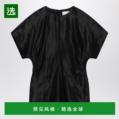 1h可退 香港直邮LOULOU STUDIO 女士 黑色亚麻真丝T恤 PEROLIBLK