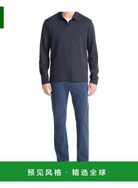 香港直邮VINCE 男士POLO衫 M07919860A403 AW2025 黑色 长袖Polo