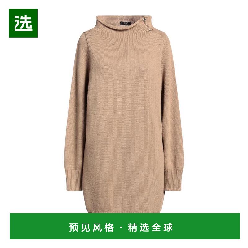 1h可退 【美国直邮】liu jo 女士短款高领针织连衣裙 T恤裙 纯色