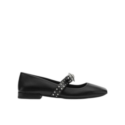 香港直邮Versace 铆钉芭蕾舞鞋单鞋 10160731A01006范思哲