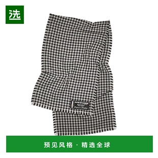 欧洲直邮ACNE STUDIO 23新款 男女同款白色/黑色纯羊毛千鸟格围巾