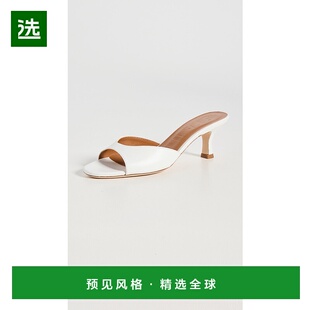 1h可退 香港直邮Staud 女士 Brigitte 凉拖 white白色 舒适时尚