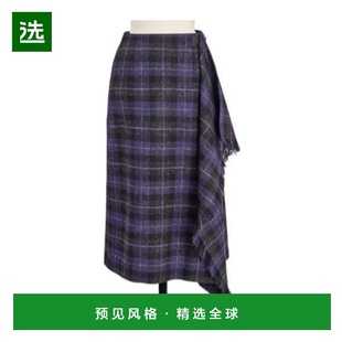 香港直邮Dior 511J20A1618迪奥流苏a字裙 格纹半身裙