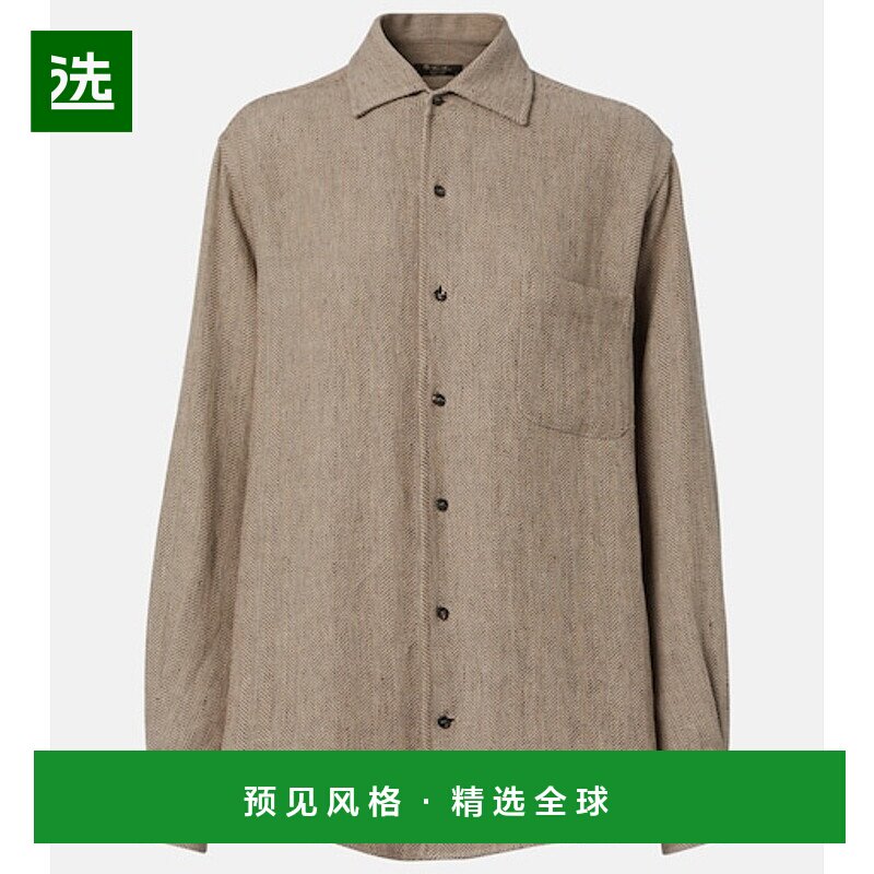 1h可退 香港直邮Loro Piana 诺悠翩雅 女士 André crêpe 波浪纹