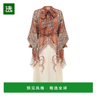 TIE 香港直邮Zimmermann RHIANNON 系带中长连衣裙 NECK Rhiannon