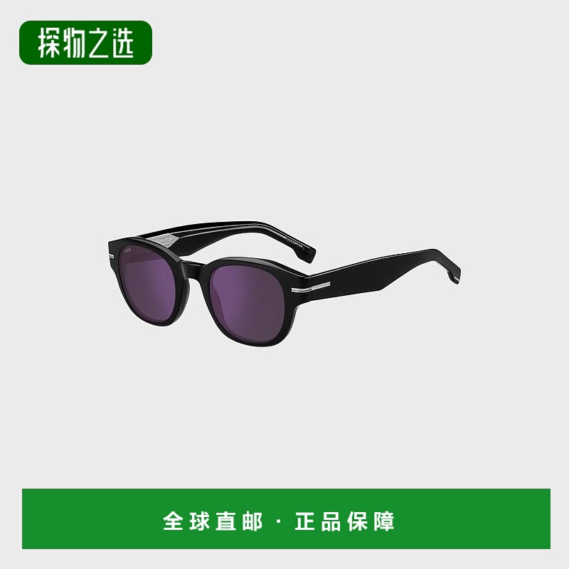 自营欧洲直邮HUGO BOSS雨果BOSS BLACK 带紫色镜片黑色醋酸纤维太
