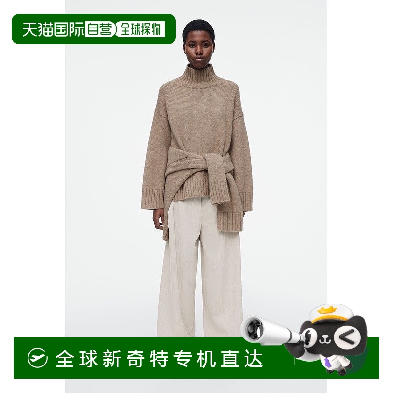欧洲直邮COS 女士米白色皮革平底鞋新款