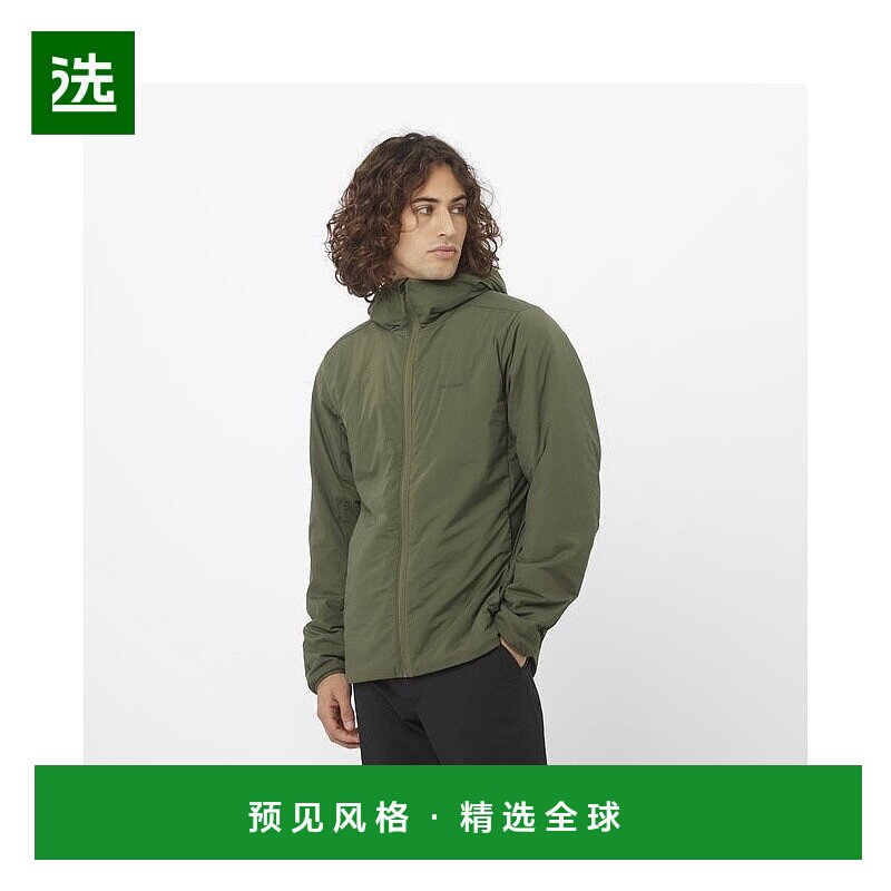 欧洲直邮Salomon萨洛蒙 MOUNTAIN FLEX系列男士聚酯橄榄绿色外套