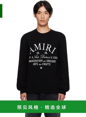 香港直邮AMIRI 男士 黑色 Arts District Crew 针织衫 AMKNCW1022