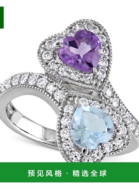 1h可退 【美国直邮】Macy's|紫水晶（5/8 克拉总重）、蓝色托帕石