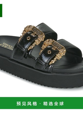 欧洲直邮Versace Jeans Couture 女士 74VA3SM1 凉鞋 黑色高跟