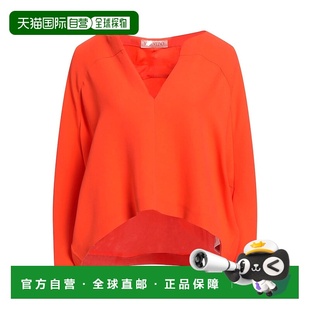 女士 1h可退 香港直郵Valentino 華倫天奴 orange橙色 真絲上衣