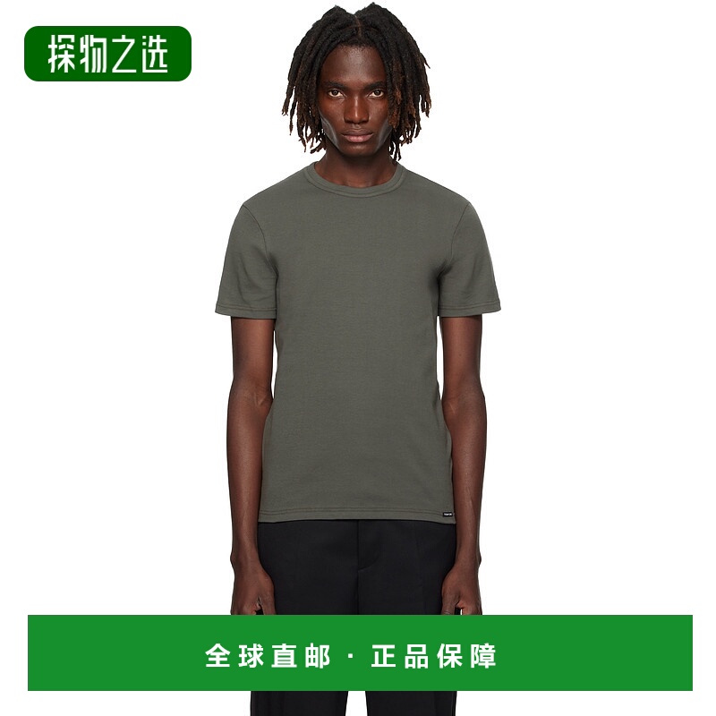 香港直邮Tom Ford 汤姆·福特 男士 绿色 Cotton Crewneck T 恤 T